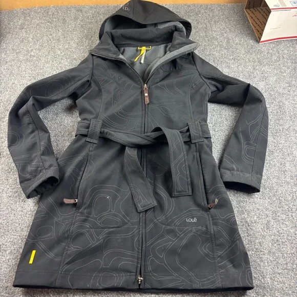 LOLE Women’s Black Glowing Jacket Softshell Fleece lined Hooded Peacoat - Small - Picture 2 of 9